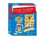 Brain Builder Wooden Building Planks (Set 1) - Multicolor Construction Set