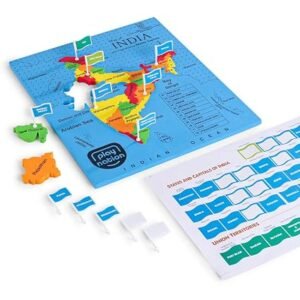 Eva India Mapography With Flags – Educational Map Toy for Kids Ages 3-10